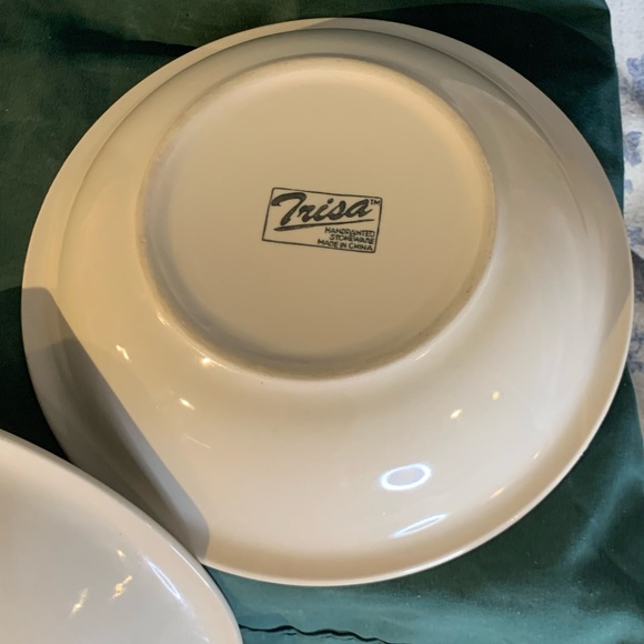 VTG Set of 4 Trisa Handpainted Stoneware 8" Individual Pasta Bowls - Picture 11 of 11